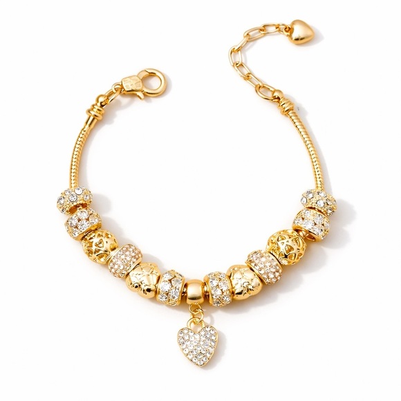 Anthropologie Jewelry - ⚜️ Coquette Romantic Gold Bracelet With Charms